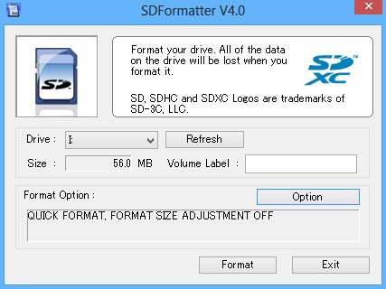 SD Formatter utility
